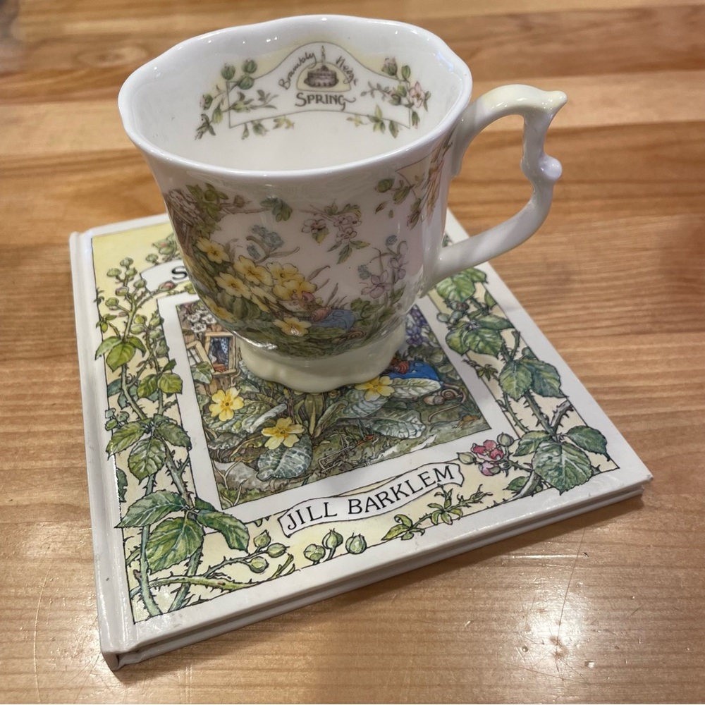 Royal Doulton Spring Beaker Floral Porcelain teacup and matching book